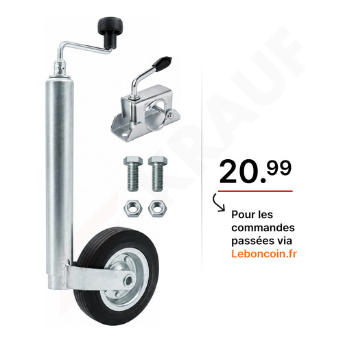 Roue jockey remorque 48mm