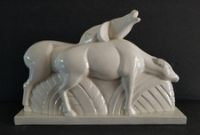 Antique Vintage Ceramic French Art Deco Antelope Charles Lemanceau Les Biches