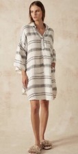 ESTILO EMPORIO Siesta Dress Size Medium Stripe Mini 3/4 Sleeve NEW
