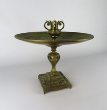 Antique Napoleon III Style Brass Candle Holder Openwork Stand Decorative
