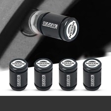 4PCS Metal Car Wheel Tire Air Valve Stem Dust Valve Cap Cover for Nissan Black