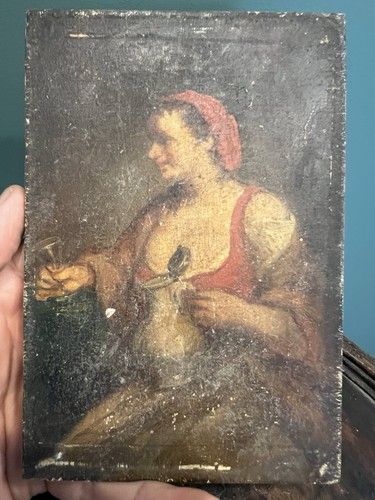 Tableau huile sur panneau - sur,
