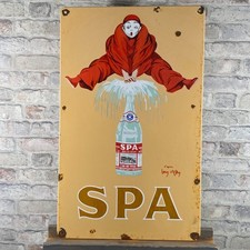 Plaque émaillée SPA 28,7x17,7x0,4" (73x45x1cm) rare enseigne porcelaine ancie...