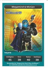 DISNEY CROSSROADS DREAMWORKS MEGAMIND & MINION PLAYING CARD NO. 145 #CKDB
