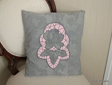 COUSSIN toile damassée grise