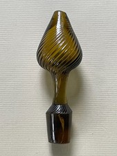 Bouchon de carafe en verre soufflé strié kaki