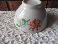 ANCIEN BOL FAIENCE BEIGE FLEURS ORANGE H 7CM D 13 CM