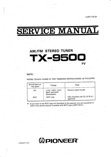 Service manuel instructions - manuel, d'instructions