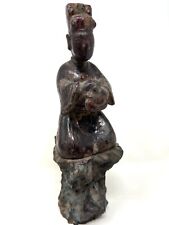 Lacquered Wood Sculpture Asia Dignitary Asian To Identify Wood