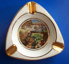 CENDRIER  Décor JARDINIER au