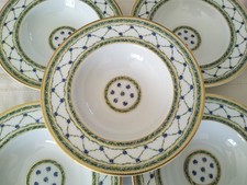 6 ASSIETTES CREUSES PORCELAINE RAYNAUD LIMOGES L'ALLÉE DU ROY