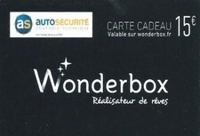 Carte cadeau - Wonderbox /  Autosécurité   /  voir scan-   GIFT CARD