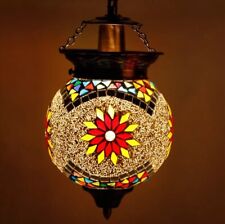 Lustre suspendu plafonnier suspension mosaïque marocaine turque multicolore