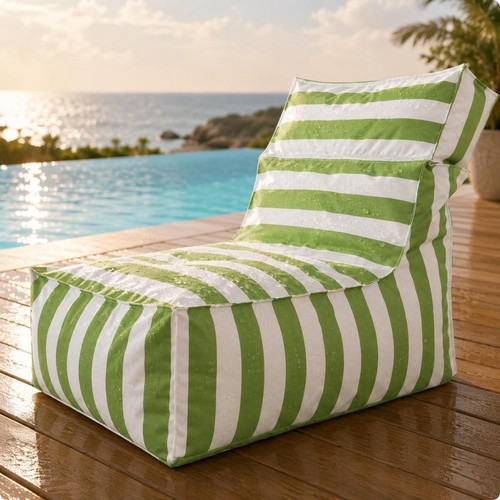 Pouf chaise longue rayé - pouf,