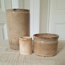 Pot (X3) en faïence blanche -