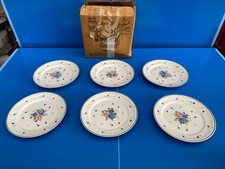 Lot de 6 grande assiettes vintage Provincial Bouquet 1987 JMP STONEWARE Grès N°7