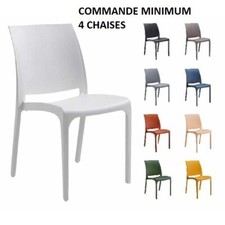 VOLGA CHAISE EMPILABLE RÉSINE POLYPROPYLÈNE MAISON HÔTEL RESTAURANT BAR JARDIN