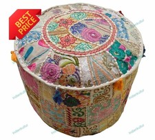 Pouf Floral Indien Fait Main