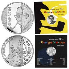 BELGIUM 2003 - 10 EURO - 100TH YEAR BORN OF GEORGES SIMENON - PROOF