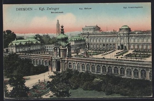 Carte postale dresde chenil - dresde,,