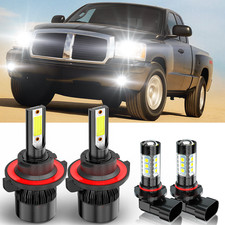For Dodge Dakota 2006-2009 6000K LED Headlight Hi/Lo+Fog Light 4 Bulbs Combo Kit
