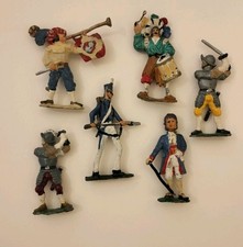 Lot de 6 Soldats en Plomb Anciens – Années 1940–1960 – Faits et Peints à la Main