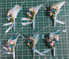 6Pcs Wedding Boutonniere  Bride and Groom, Boutonniere  Wedding Proms Bridesmaid