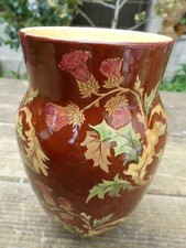 KG Luneville Thistle Vase Oil Lamp Body Makeup Mint Condition 16.5c