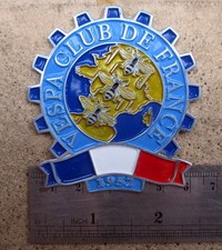 VESPA WORLD FRANCE CLUB PLAKETTE VINTAGE CLASSIC RARE ACMA for SALE 1952