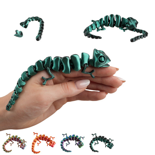 Figurine articulée caméléon