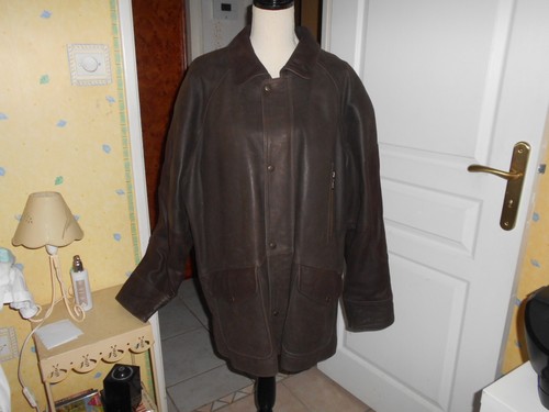 Manteau cuir veilli pour homme - cuir,