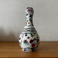 Large China Porcelain Vase Flower and Insect Decor, Signature to Decipher