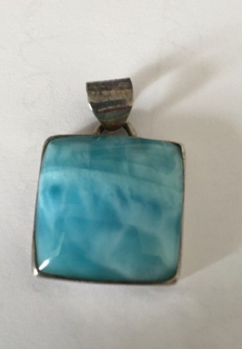 Pendentif argent larimar - argent, et