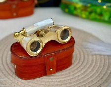 Ancien verre opéra laiton nacre et manche laiton monture cadeau France