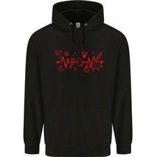 Hoodie De Noël ECG Xmas Cœur Amour Homme 80% Coton