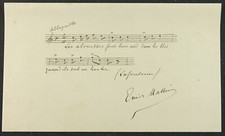 Belgian composer Emile Louis MATHIEU autograph and musical scope
