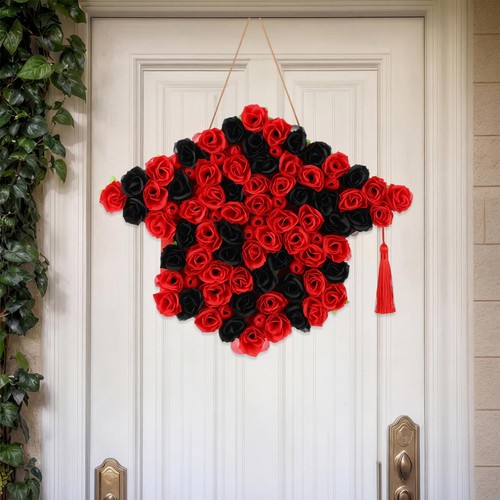 Graduation wreath for door red - for,