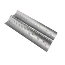 Moule à Baguette Four Inox Anti Adhésif Perforé Moule à Pain pour 2 Baguettes...