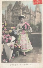 CP CE BOUQUET VOUS EST DESTINE FEMME FLORIST ROSES FLOWERS - 64867