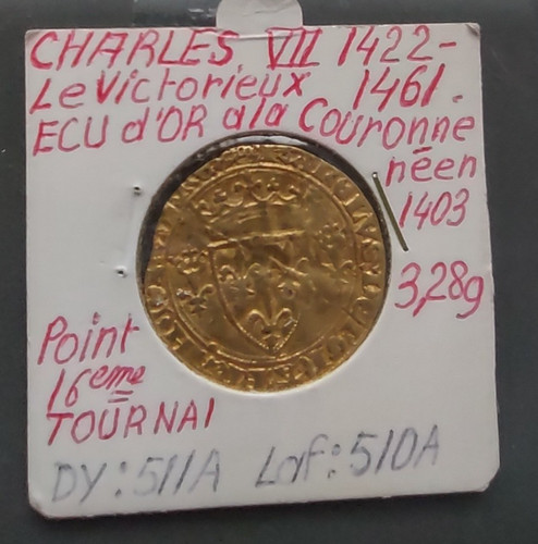 Monnaie charles vii le - or,