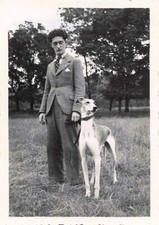 OLD PHOTOGRAPH YOUNG MAN AND HIS DOG GREYHOUND?