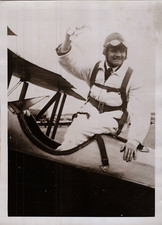 France, Deauville, Portrait of Aerobatic Pilot Gerd Achgelis, Vintage