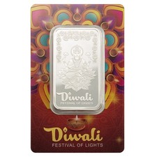 Pamp Suisse 2025 Diwali - Lakshmi & Rangoli - 1 oz .999 Pure Silver Bar In Assay