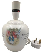 Peter Rabbit Table Ceramic Lamp by Wedgewood Decorated Pictures and Text UK Plug