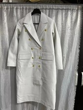 Manteau long en cuir trench blanc pour femme | Manteau personnalisé en cuir...