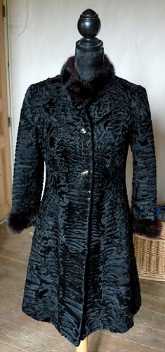 Manteau vintage femme astrakan - manteau,
