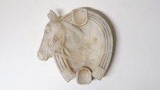 Ancienne et belle Sculpture marbre de cheval et fer Cendrier XXe siècle