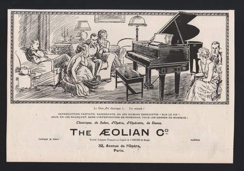 Publicite 1925 musique piano - publicite,