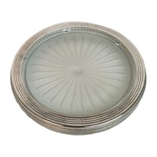MAGNIFIQUE DESSOUS PLAT EN VERRE MOULÉ ET CERCLAGE EN MÉTAL ARGENTÉ DLG VERLYS