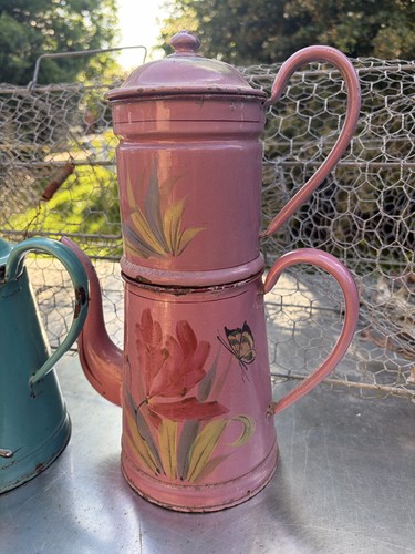 Ancienne cafetière émaillée - cafetière,